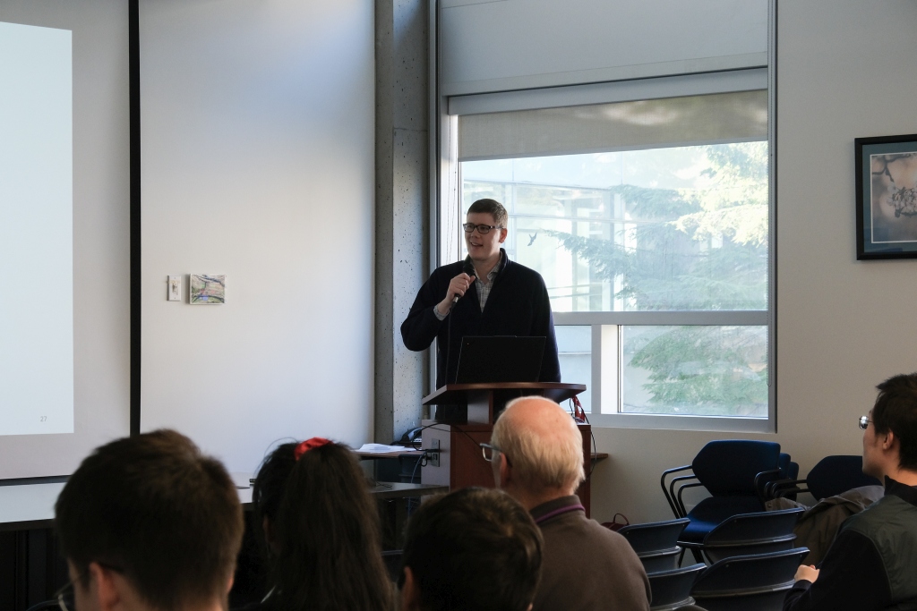 Geoff Peters giving a speech