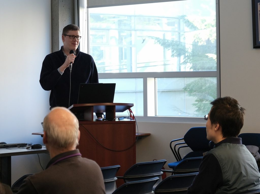 Geoff Peters giving a speech